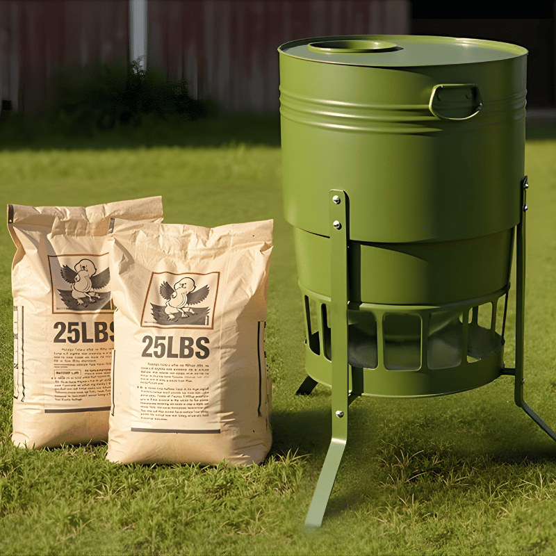 Green chicken feeder